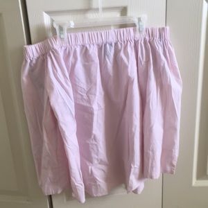 Pink off-shoulder shirt